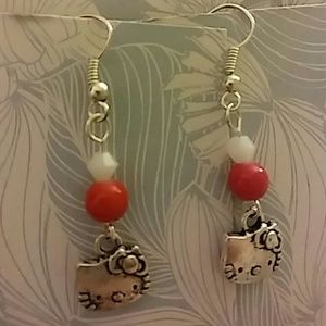 Red & White Hello Kitty Earrings